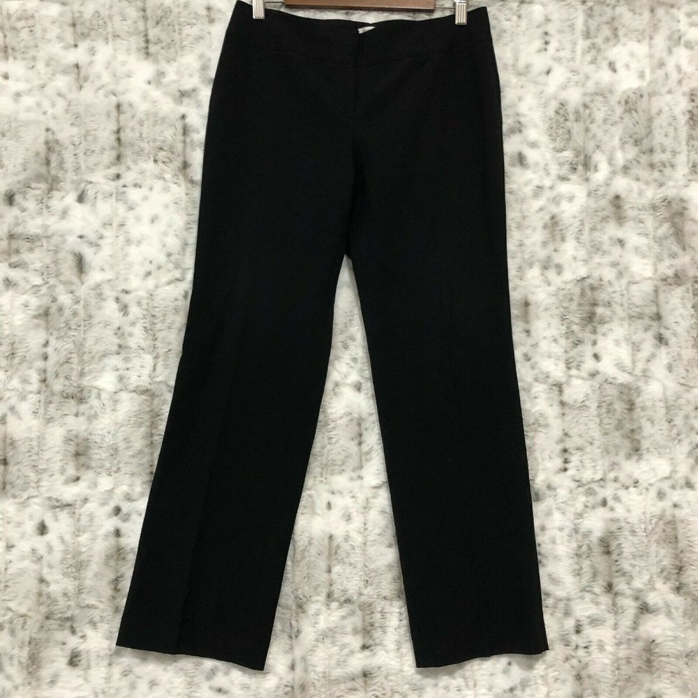 Semantiks Women's Dress Pants Black Wide Leg Flat Front Size 8P Polyester Blend